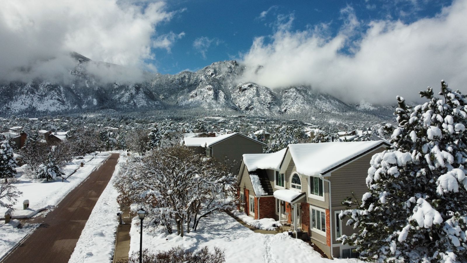 Snowy mountains Broadmoor Bluffs Realtor Colorado Springs